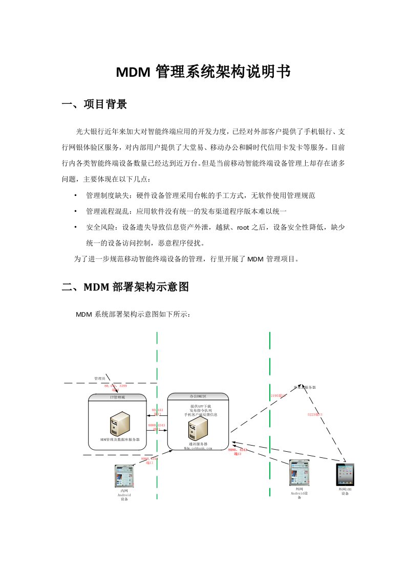 MDM管理系统架构说明书