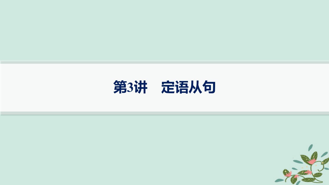 适用于新高考新教材备战2025届高考英语一轮总复习语法专题突破专题3第3讲定语从句课件外研版