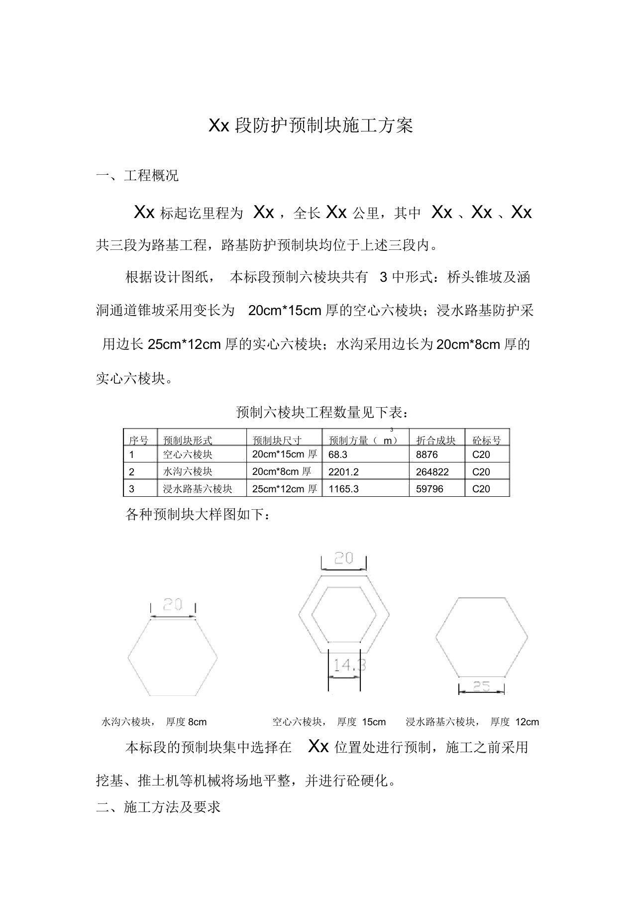 完整版预制六棱块施工方案