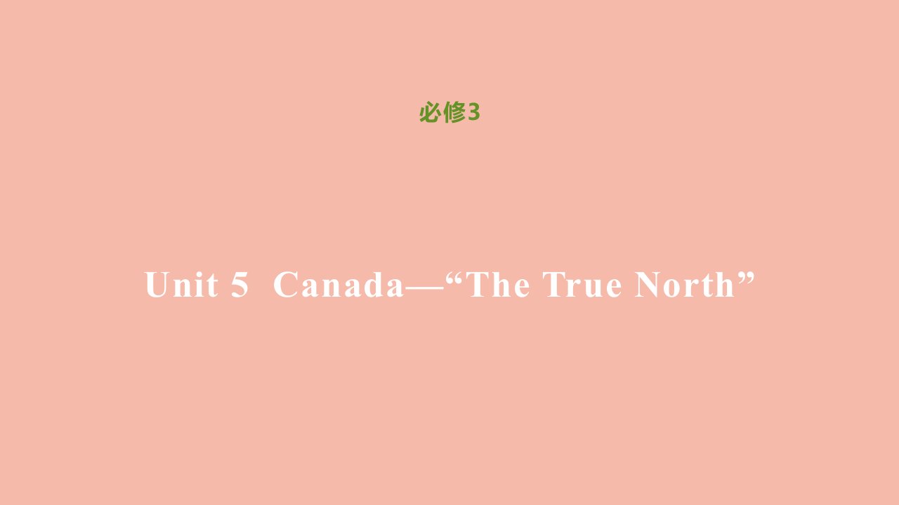 高中英语Unit5Canada_“TheTrueNorth”同步刷题课件新人教版必修3