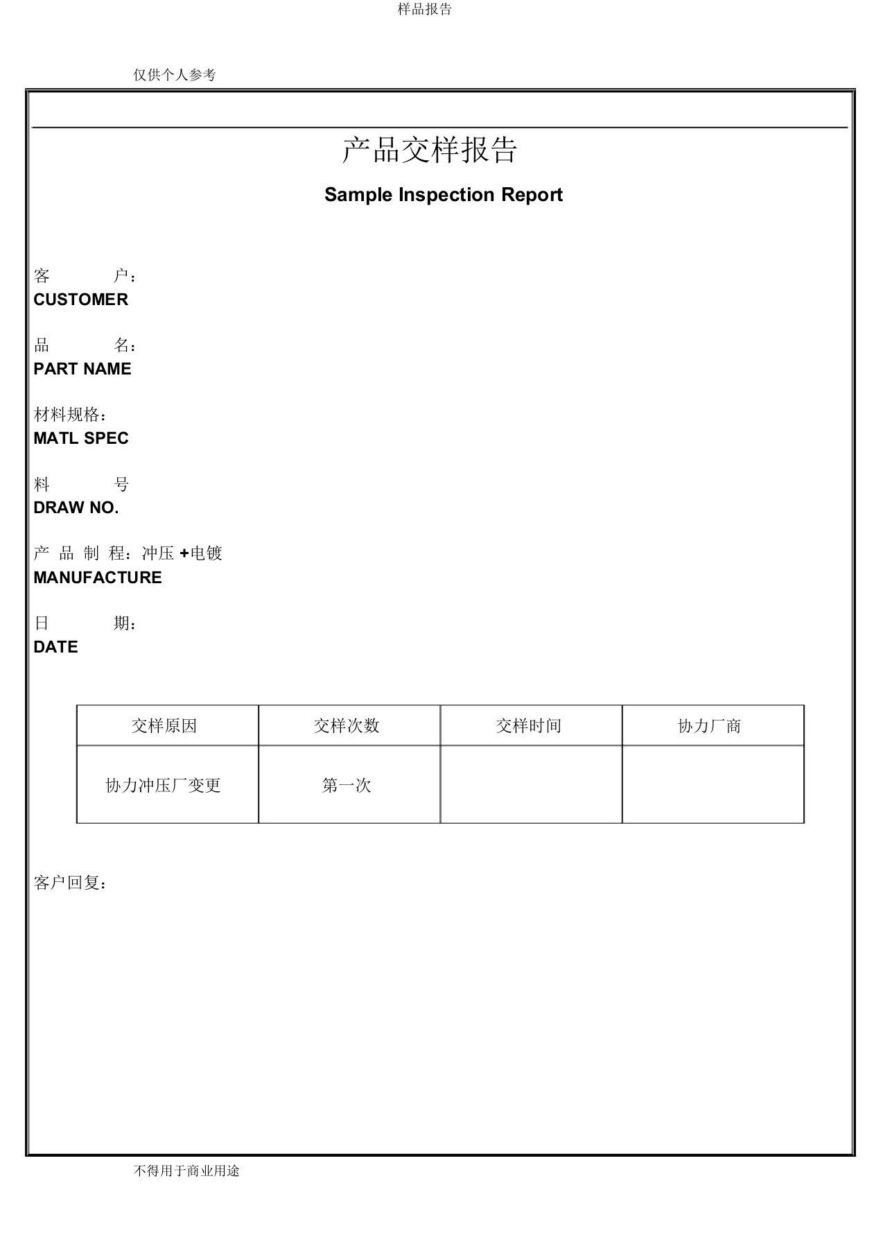 样品报告