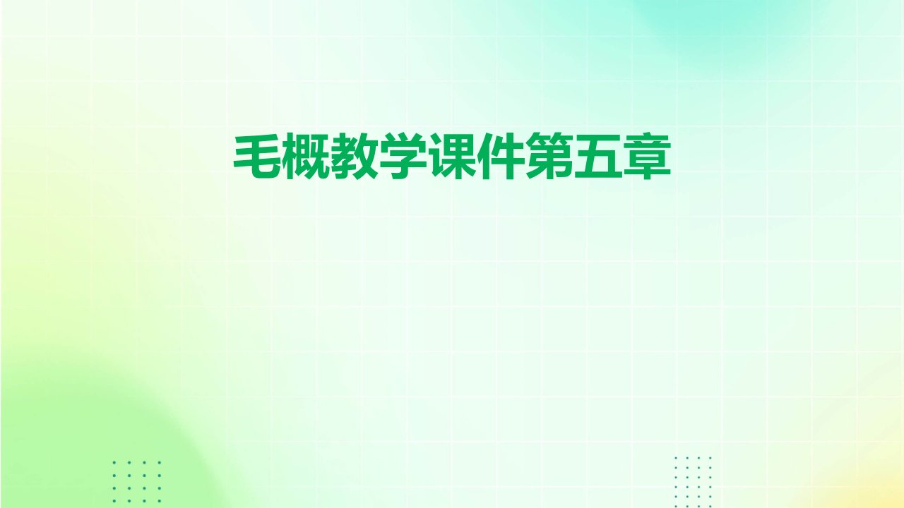 毛概教学课件第五章