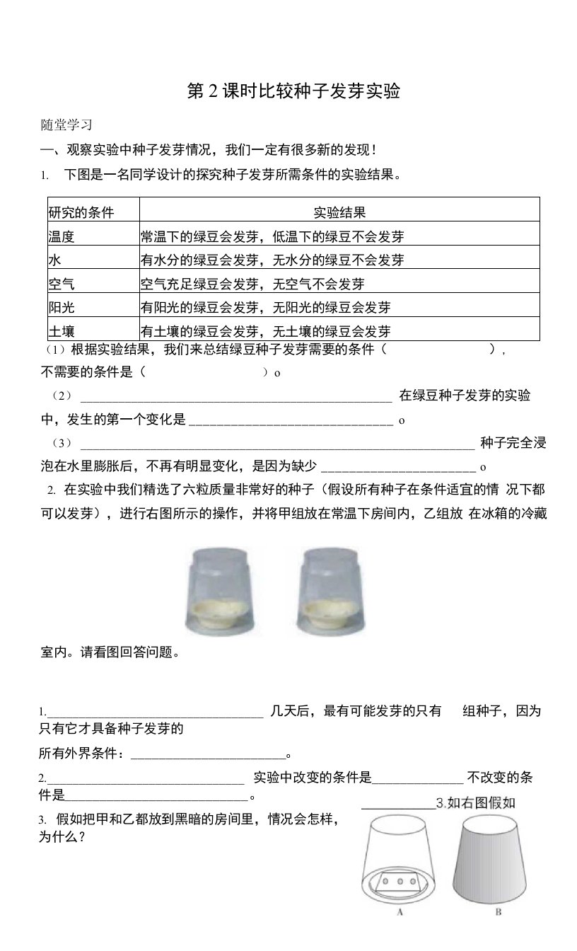 2.比较种子发芽实验