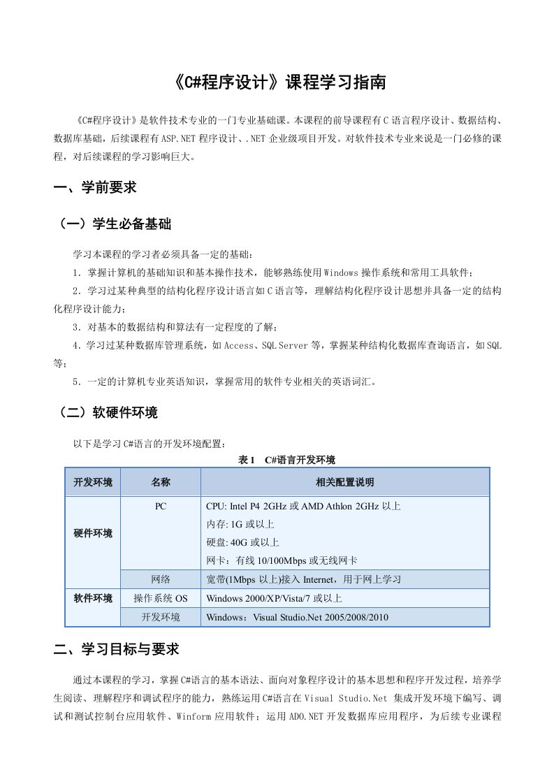 C#程序设计案例库、源码等资源学习指南