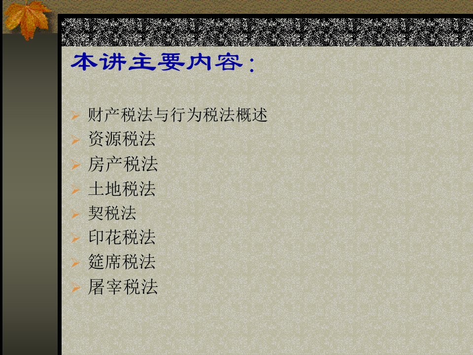 财产税法与行为税法课程讲义32页PPT