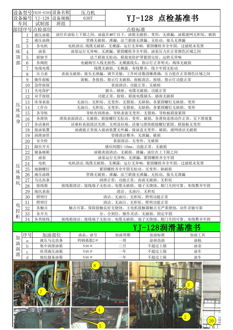 点检基准书