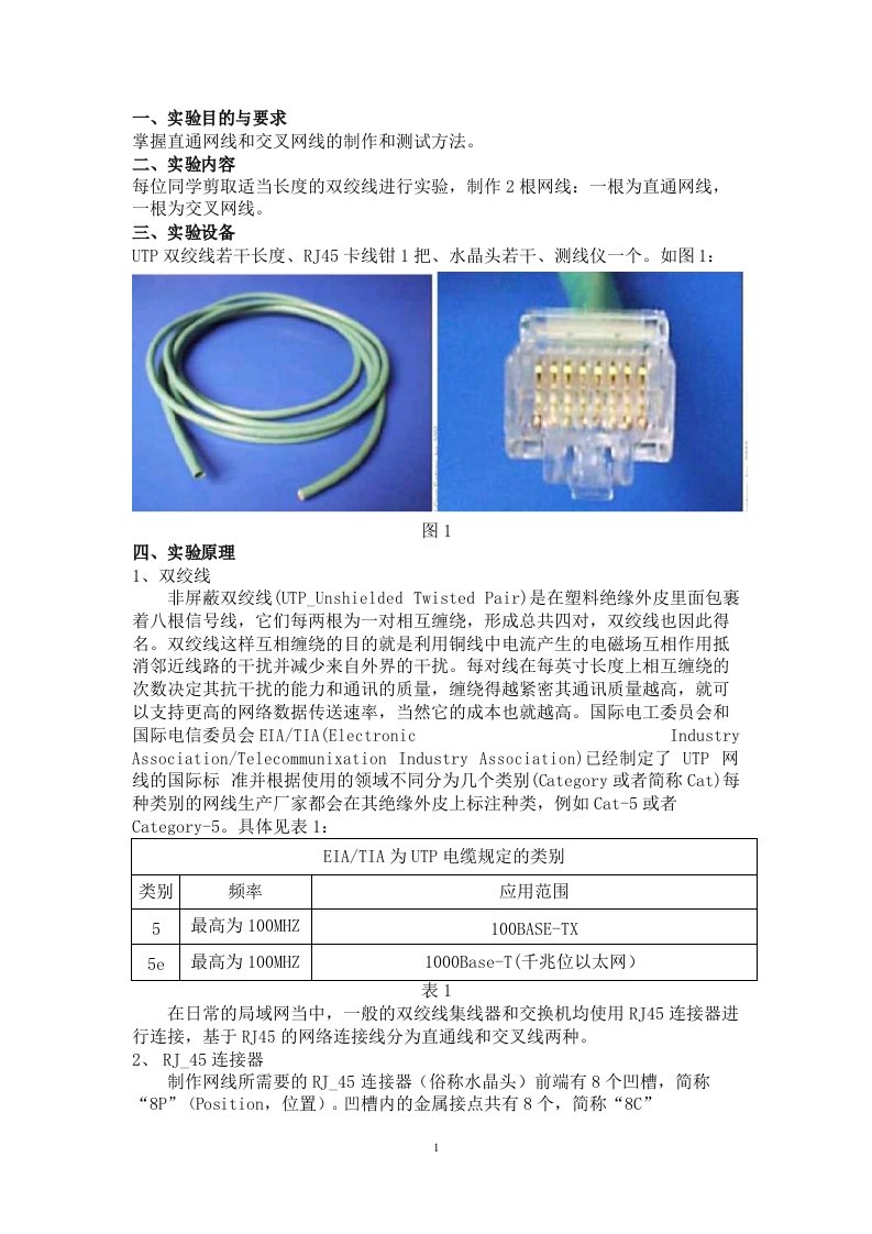 网线制作实习报告