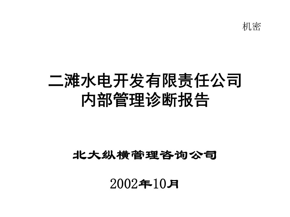 水电开发公司内部管理诊断