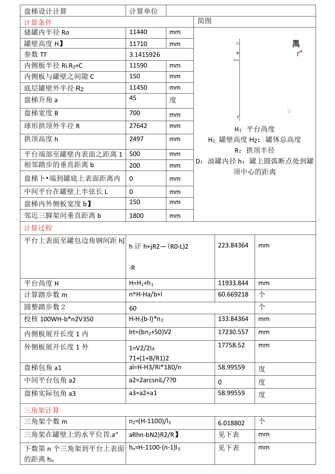 盘梯设计计算