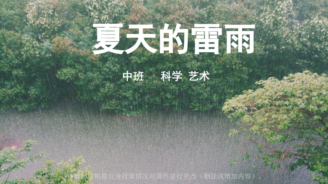 幼儿园中班科学艺术：《夏天的雷雨》