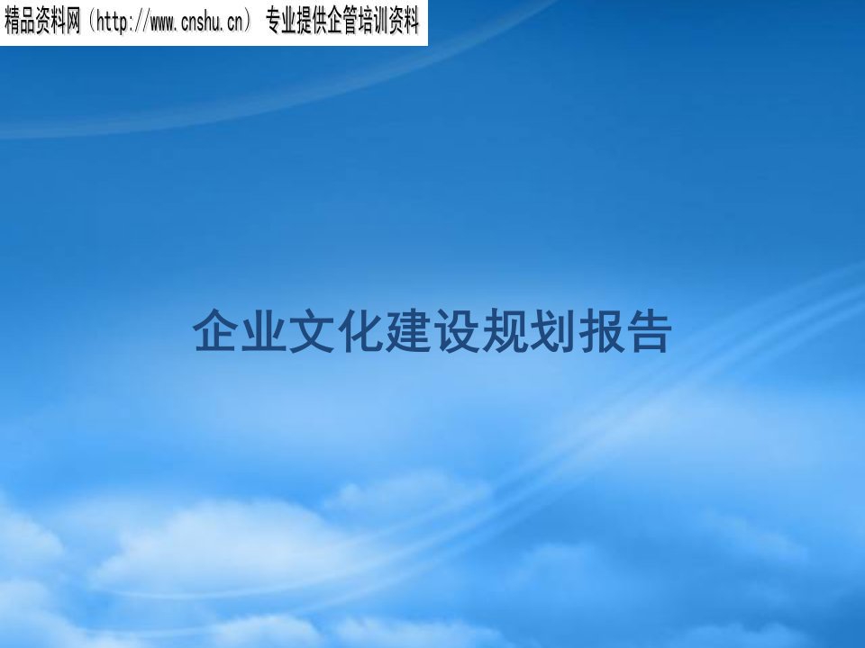 企业文化建设规划综合报告