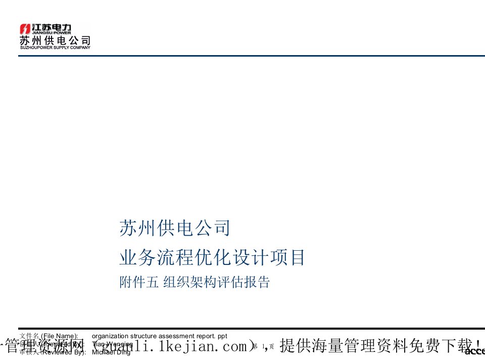 供电公司业务流程优化设计项目组织架构报告