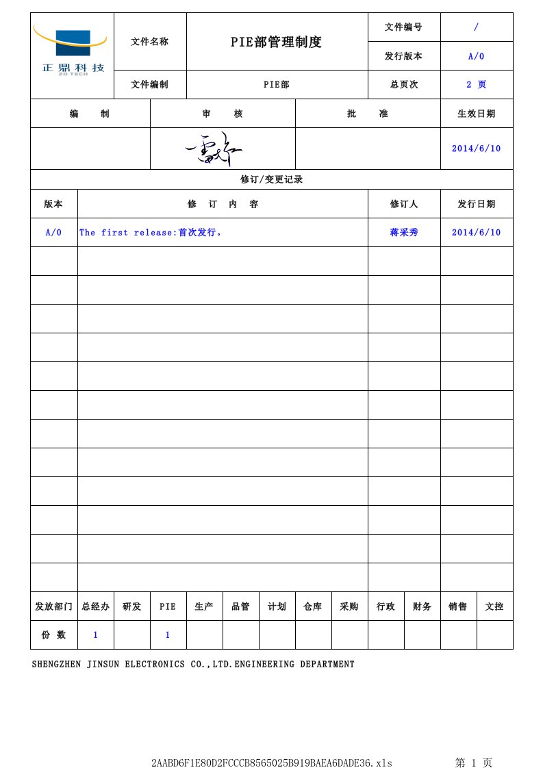 PIE部管理制度