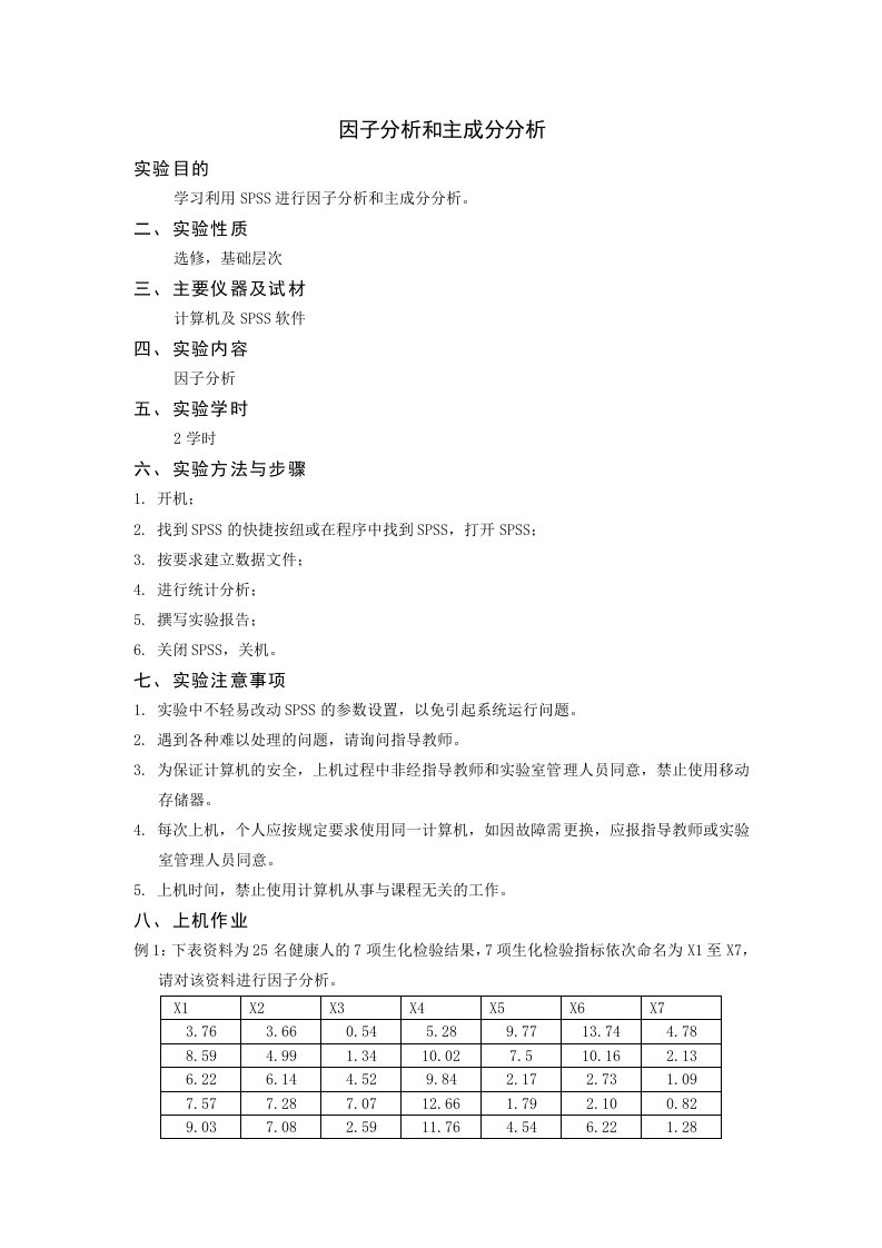 因子分析和主成分分析