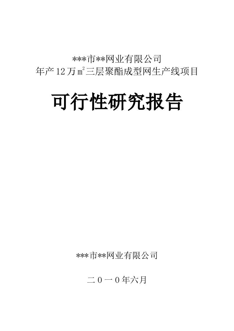 年产12万平方米三层聚酯成型网项目可行性研究报告