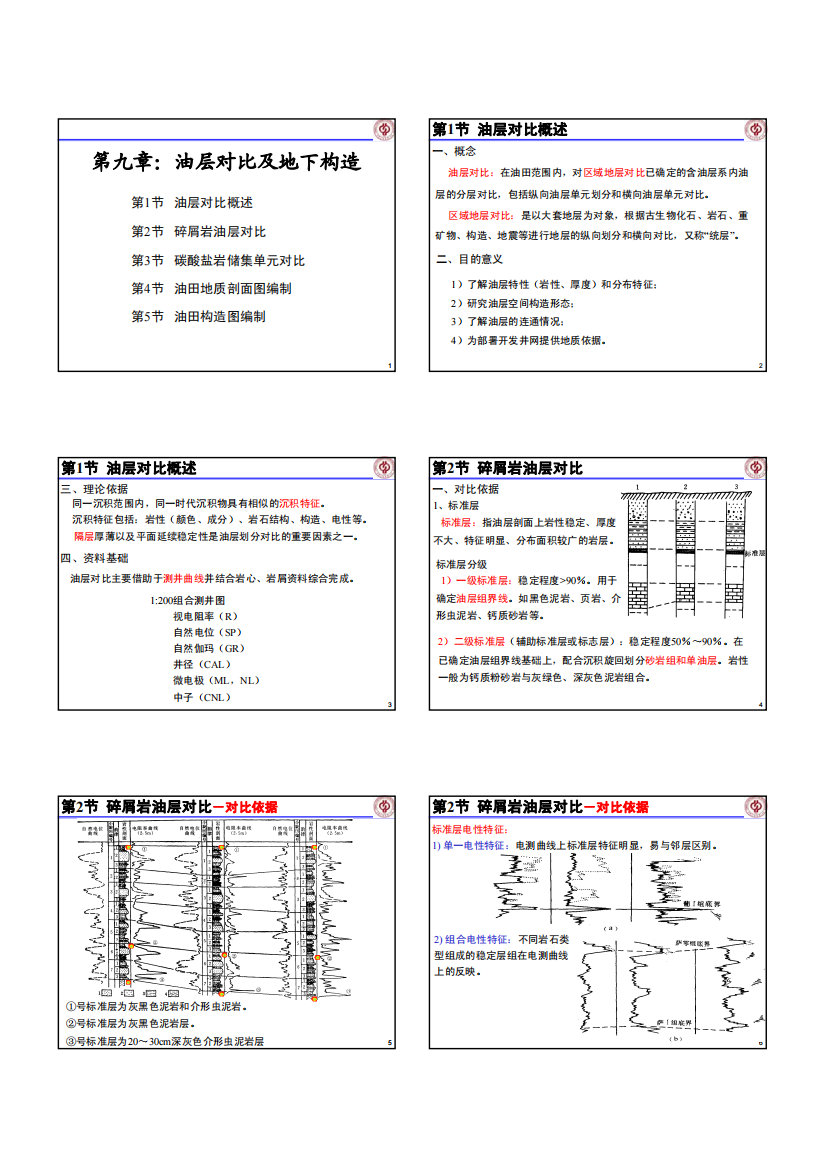 1209第9章-油层对比及地下构造