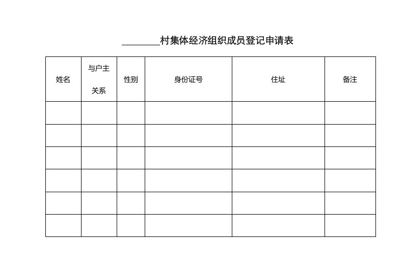 集体经济组织成员身份认定的表格