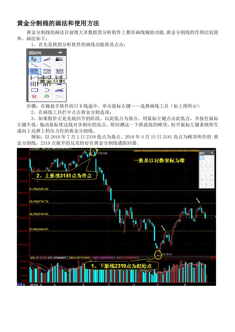 黄金分割线的画法和使用方法