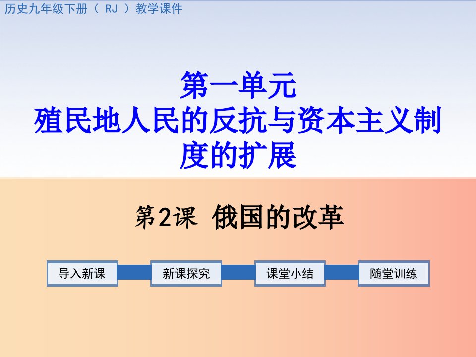 2019春九年级历史下册第一单元殖民地人民的反抗与资本主义制度的扩展第2课俄国的改革教学课件新人教版