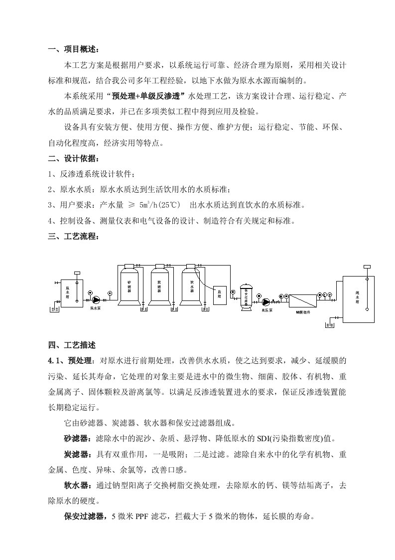 1m3h单级反渗透设备