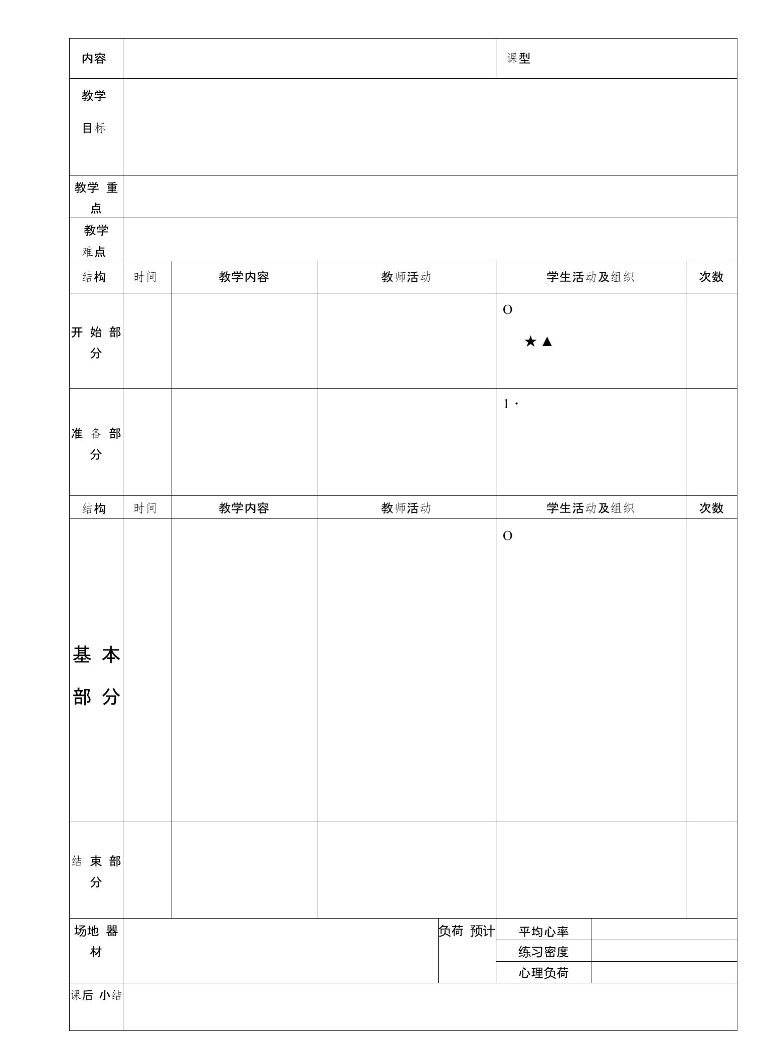 8年级体育教案上期