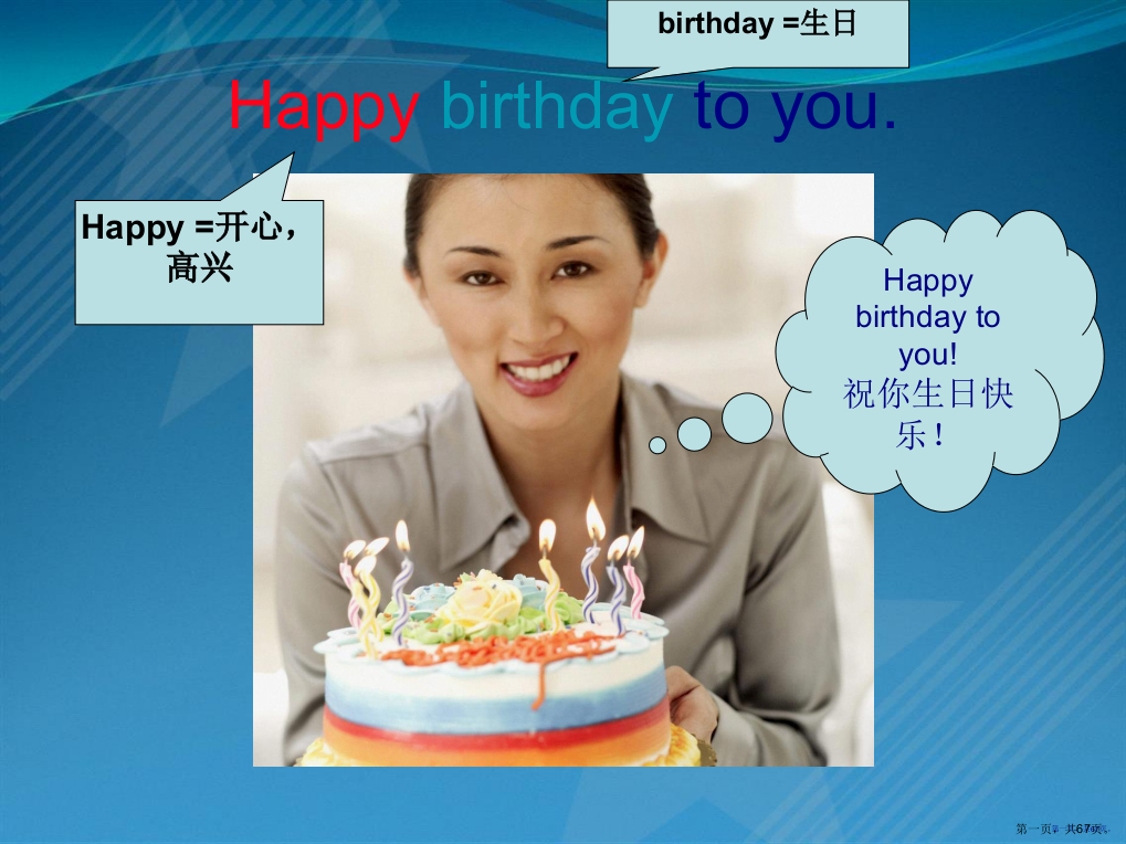 PEP人教版小学三年级上册英语unit6-Happy-Birthday