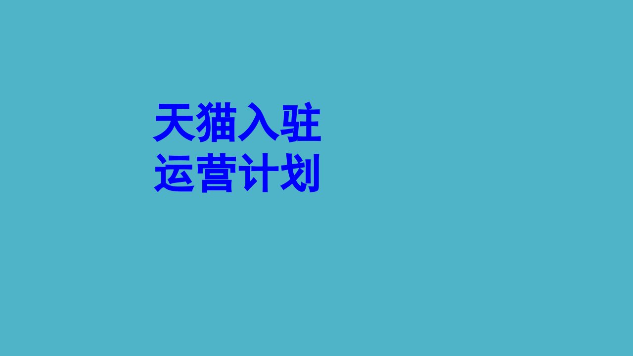 天猫入驻运营计划经典课件