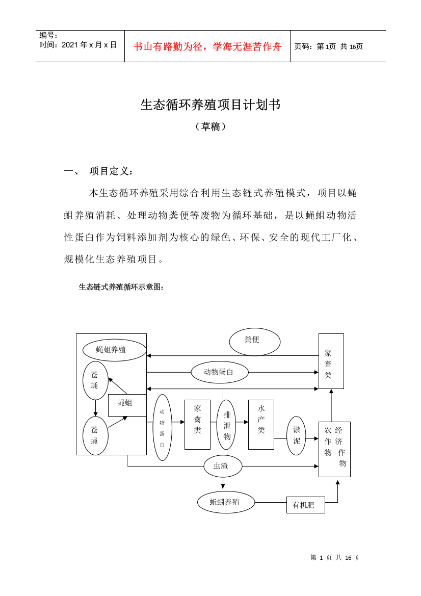 生态循环养殖项目计划书(0)