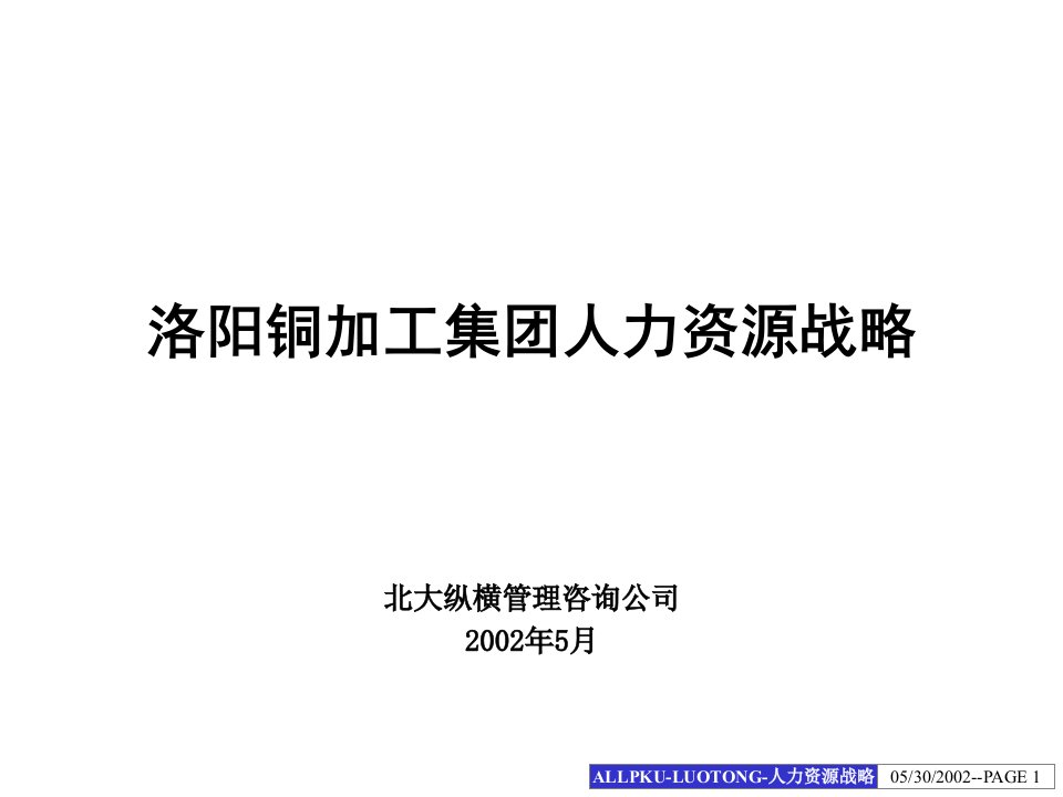 北大纵横《洛铜人力资源战略规划》（PPT