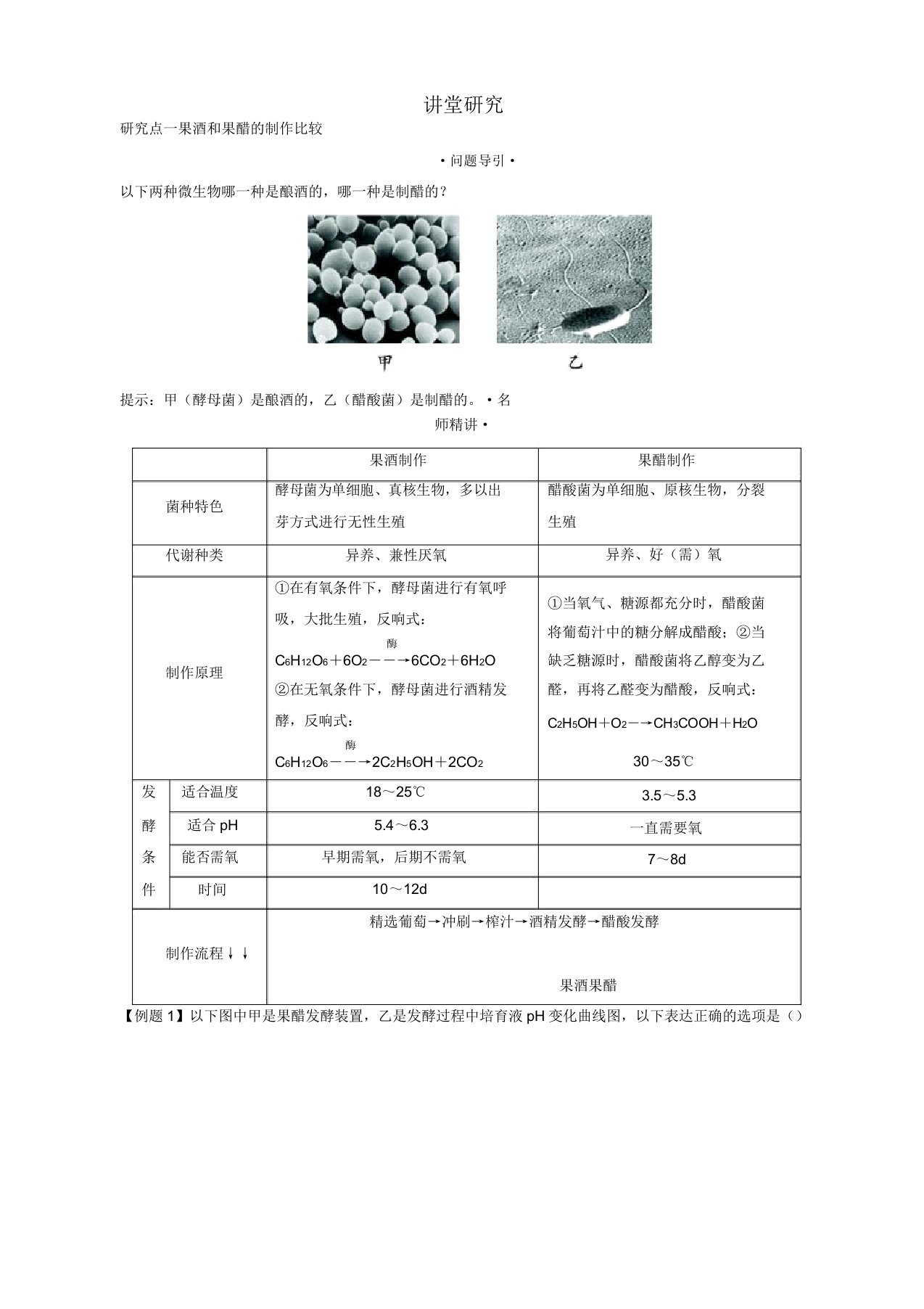 生物人教版高二选修1学案课堂探究