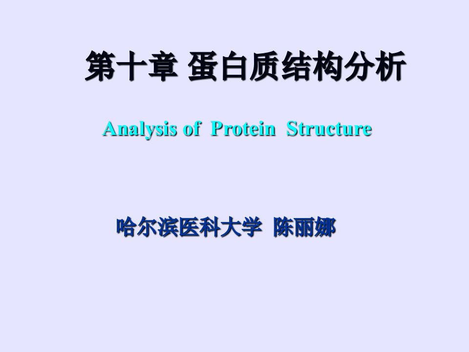 蛋白质结构分析