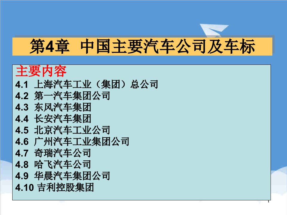 汽车行业-中国主要汽车公司及车标