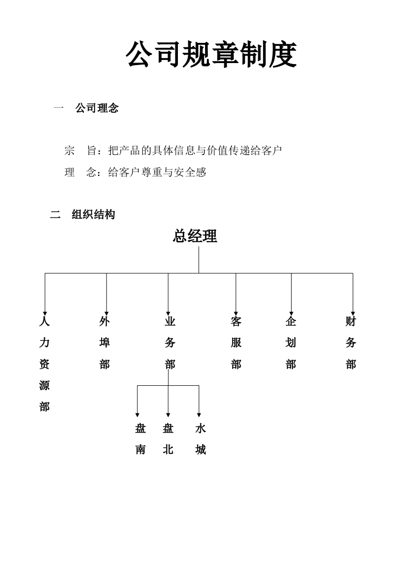 公司规章制度样本