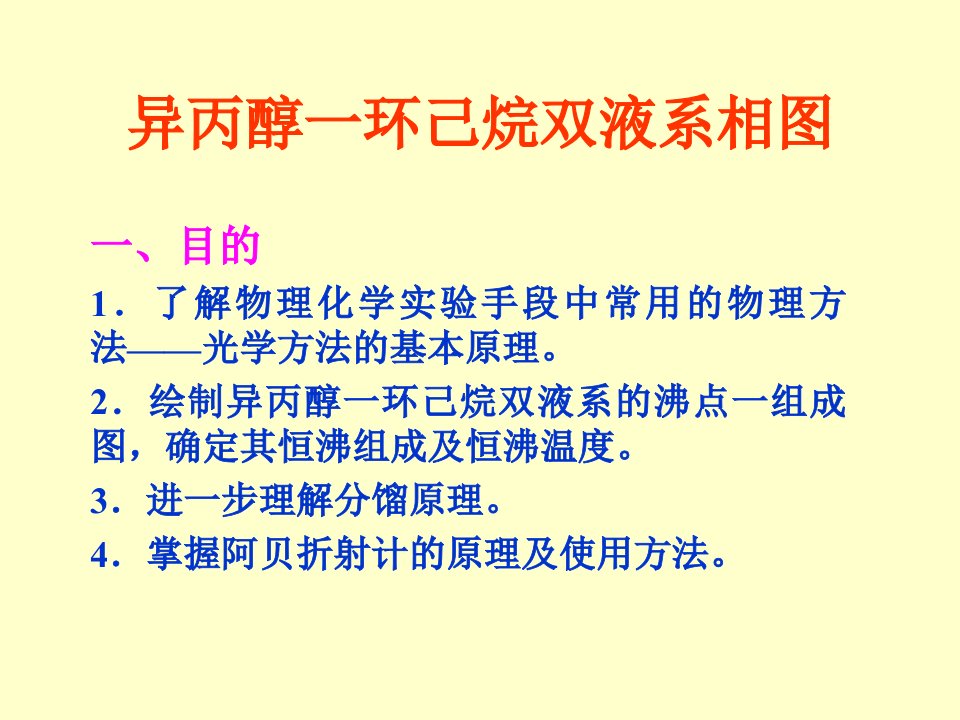 异丙醇一环己烷双液系相