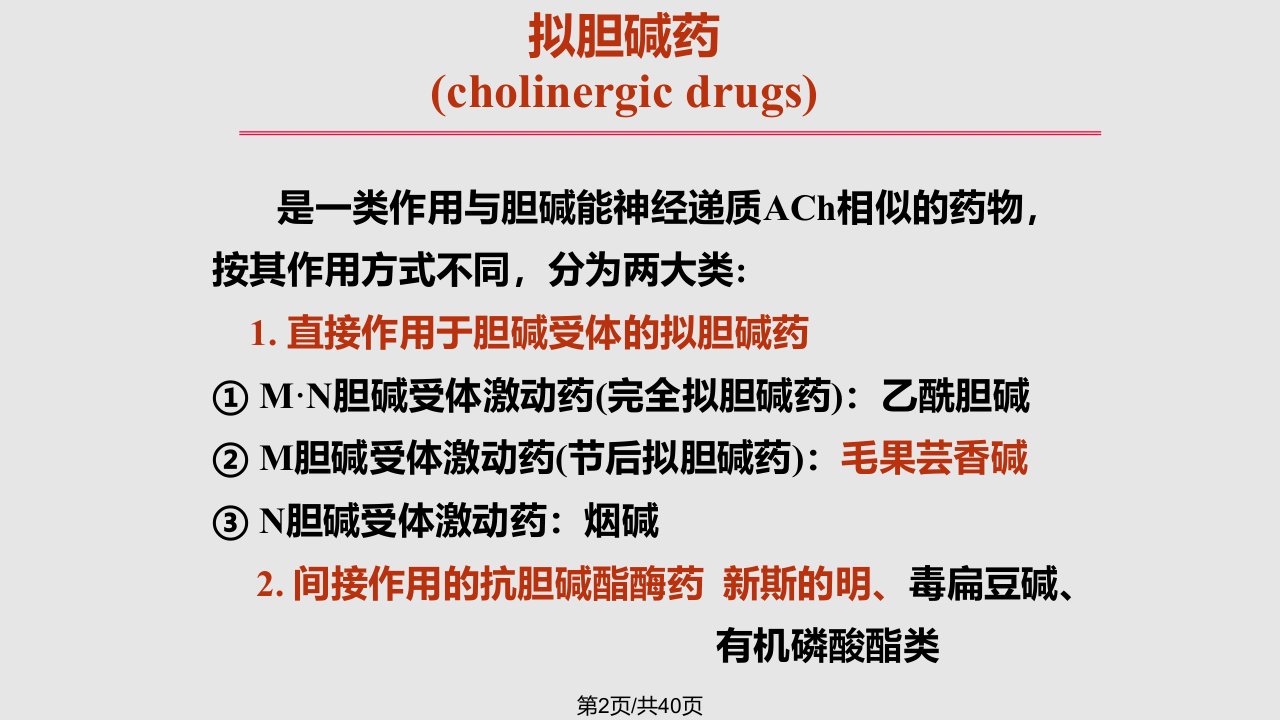 胆碱受体激动抗胆碱酯酶zhangyan