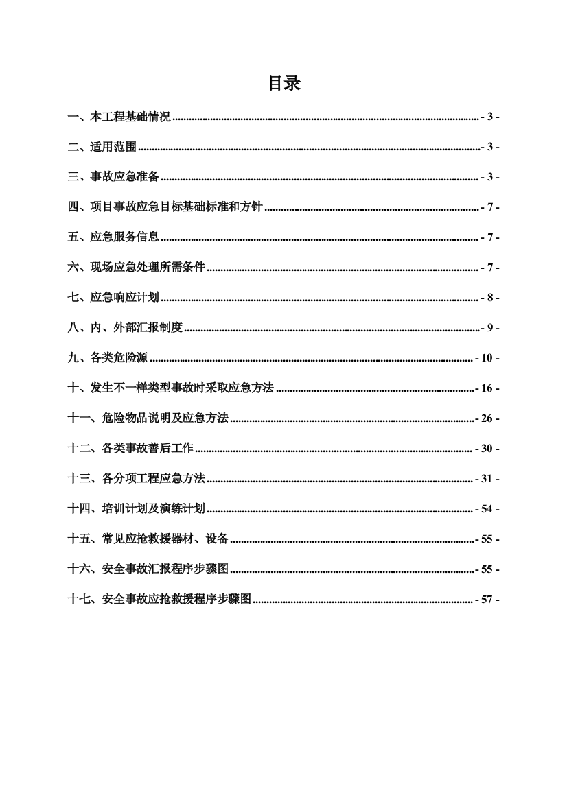 事故应急专题预案