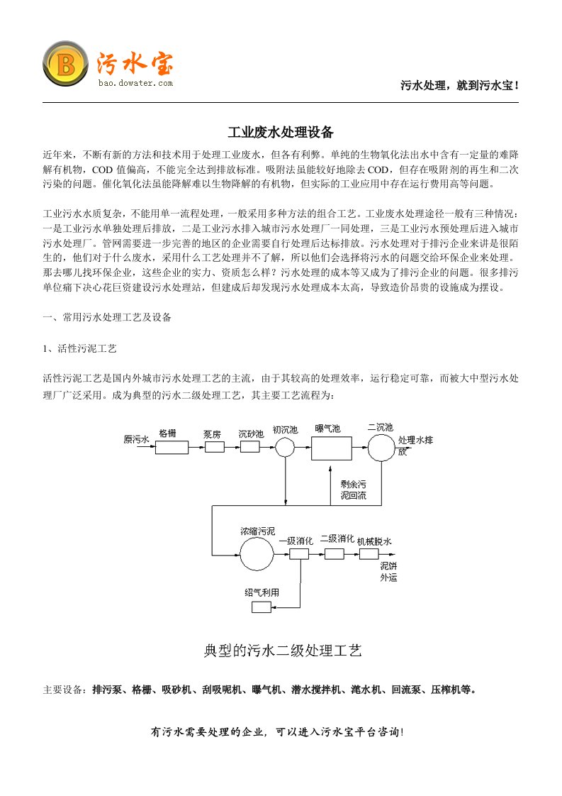 工业废水处理设备