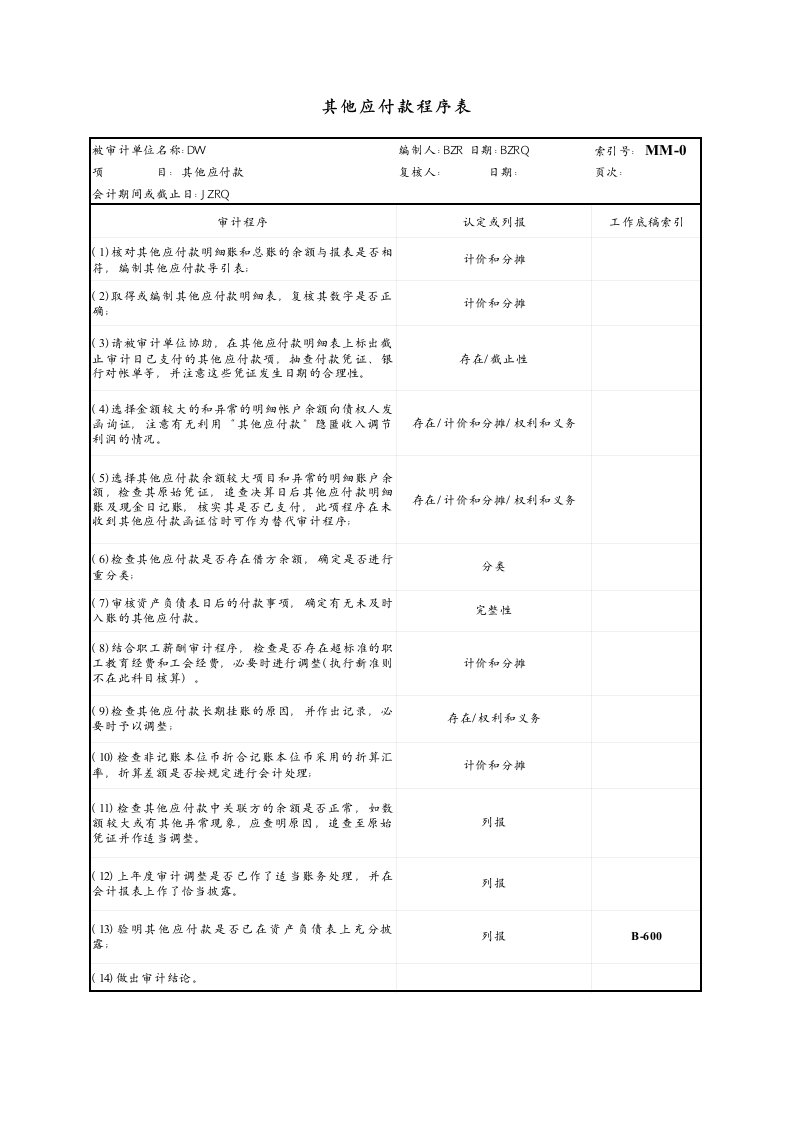 其他应付款