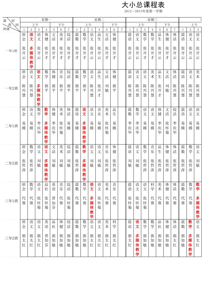 12-13总课程表