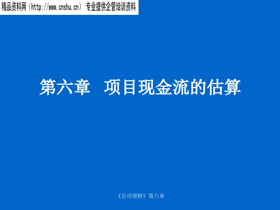 项目管理-公司理财06项目现金流的估算