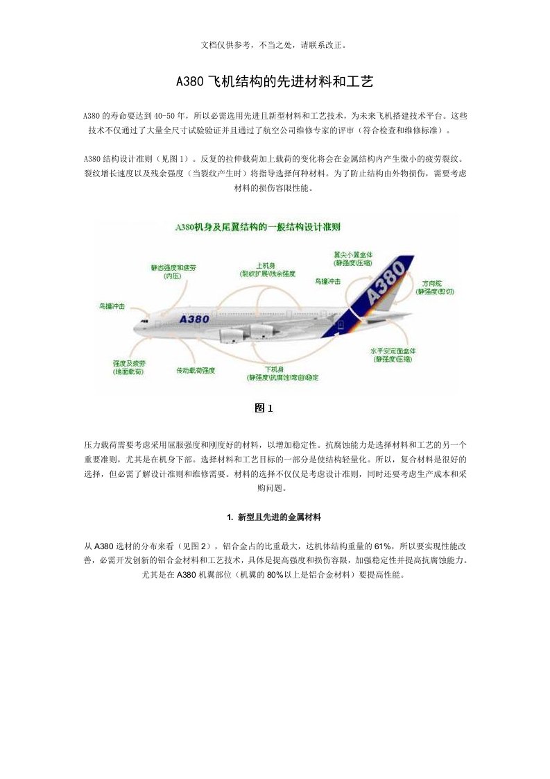 A380飞机结构的先进材料和工艺