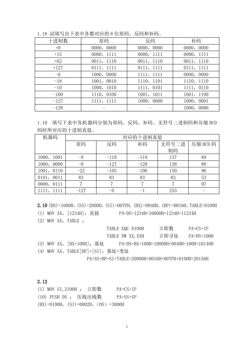 广西大学电气工程学院微机原理作业