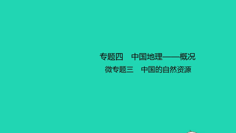 八年级地理下册中国地理__概况专题三中国的自然资源作业课件新版新人教版