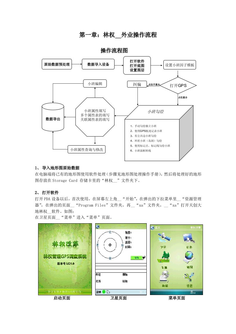 天创大地林权改革系统PDA软件操作手册