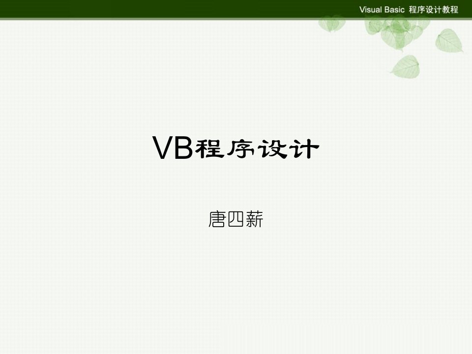 VB程序设计-