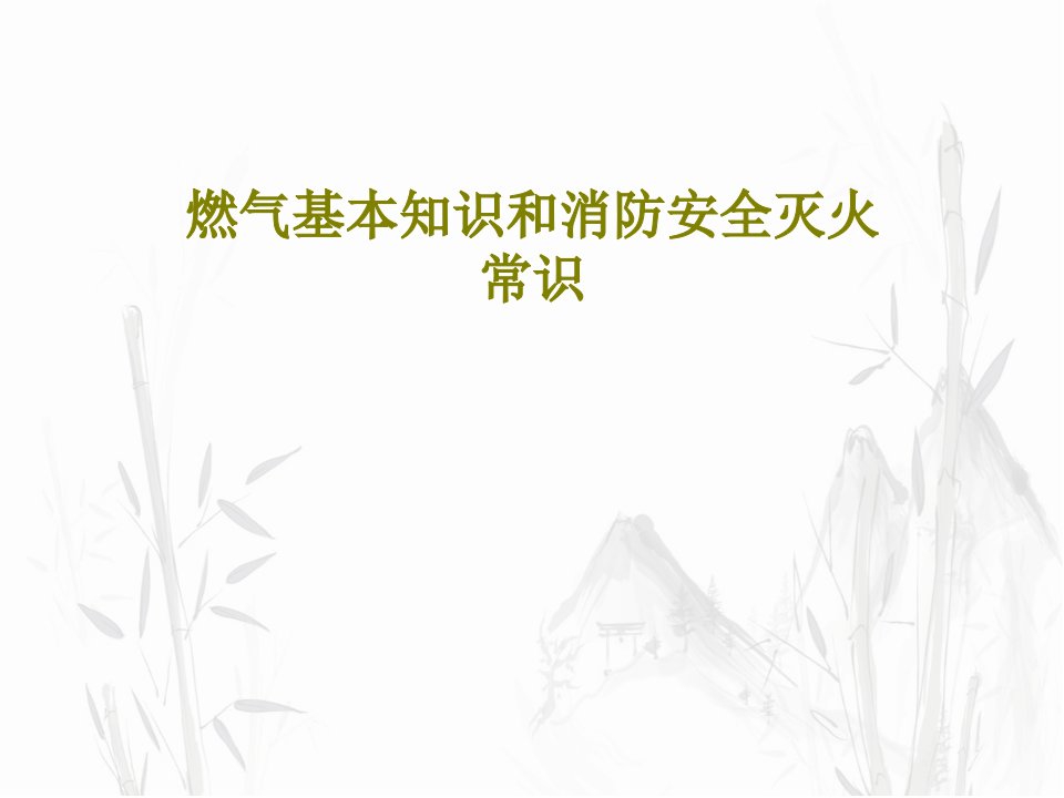 燃气基本知识和消防安全灭火常识共50页文档