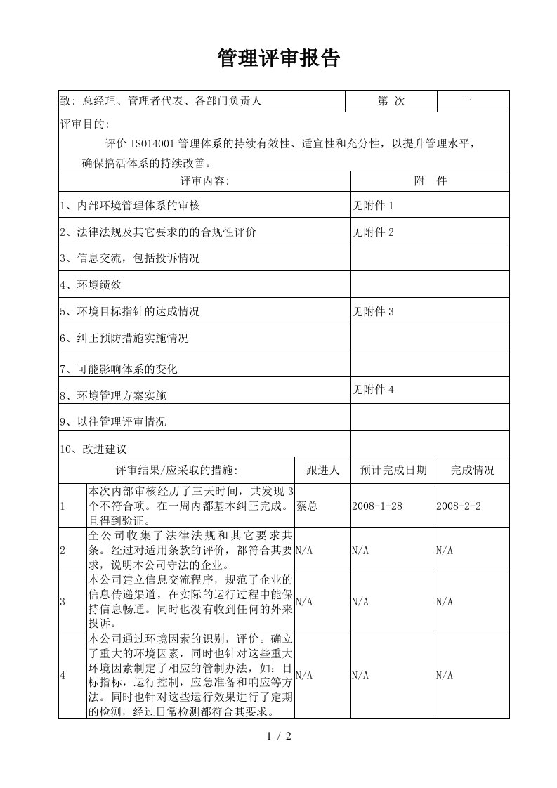 ISO14001环境管理体系审核清单8