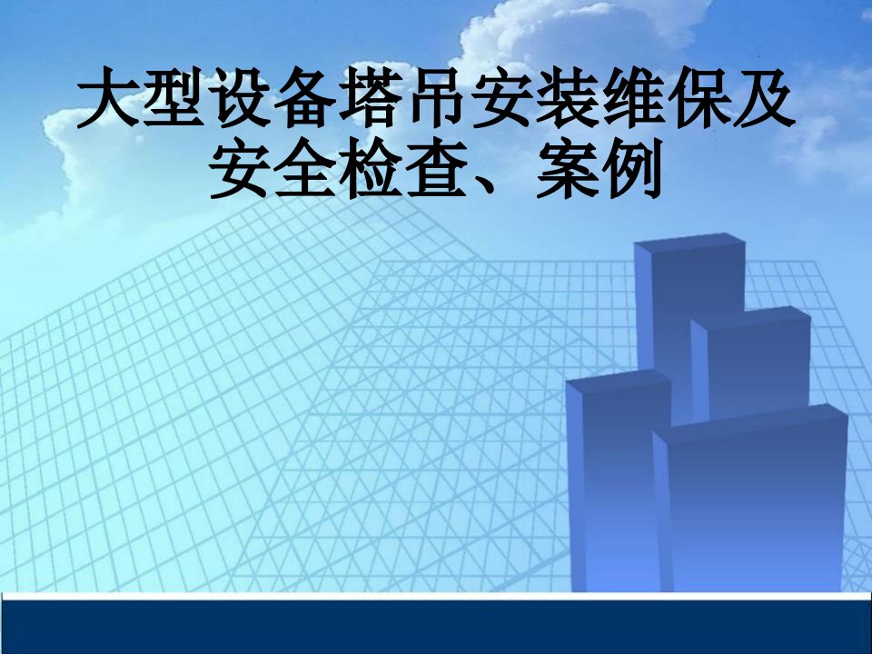 大型设备塔吊安装维保及安全检查