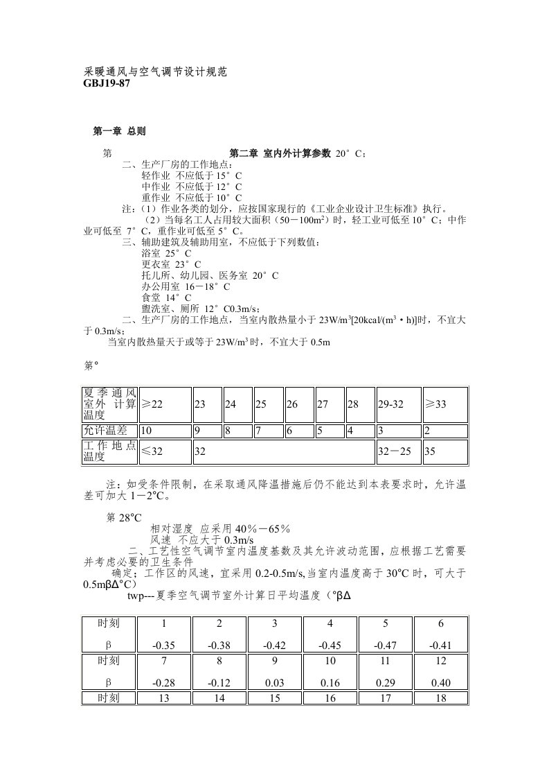 采暖通风与空气调节设计规范