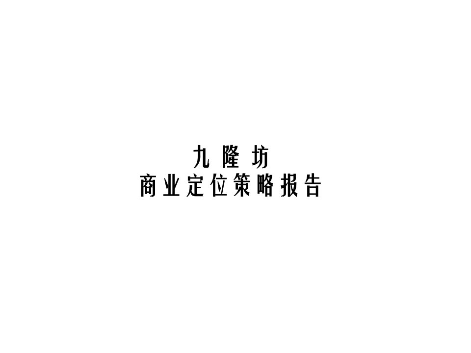 2007年上海九隆坊前期策划定位报告（商业）